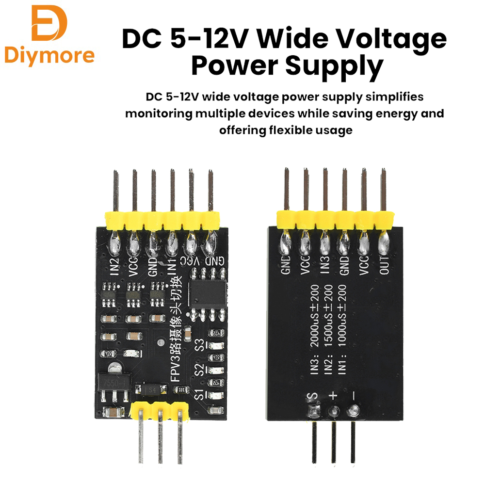 Drone Switch Rc - وحدة تحويل فيديو ثلاثية القنوات DC5-12V