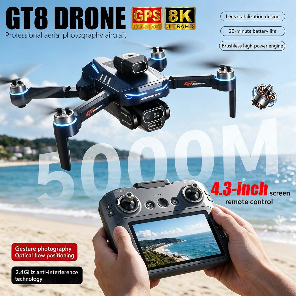 Drone Rc Harness - طائرة بدون طيار GT8 HD الجديدة