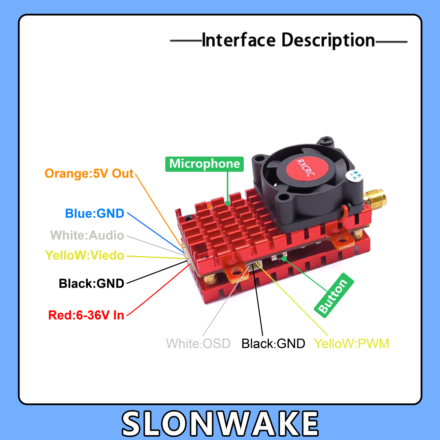 كاميرا SLONWAKE 5.8G 2W VTX FP - مراجعة Drone Ae Rc وسعره