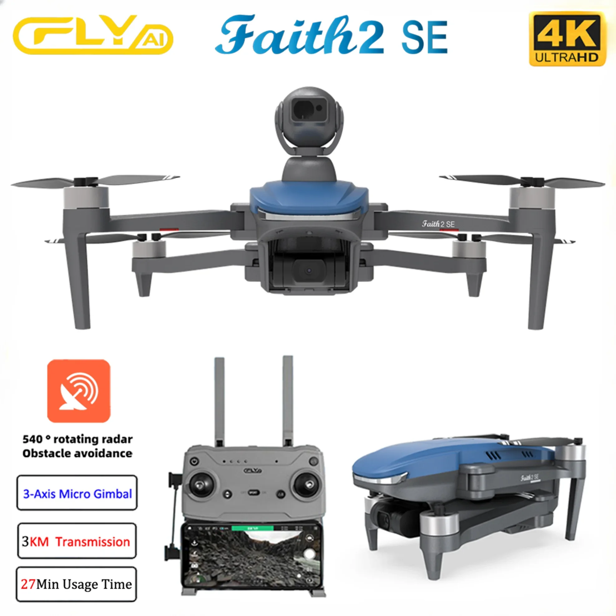 الإيمان 2 SE مع 540 °   تجنب ا - مراجعة Drone Rc Fpv Manual وسعره