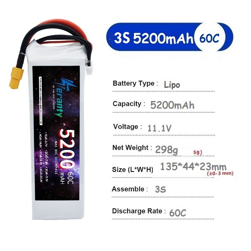 TERANTY 3S 5200MAH 60C بطارية  - مراجعة Drone Avion Rc وسعره