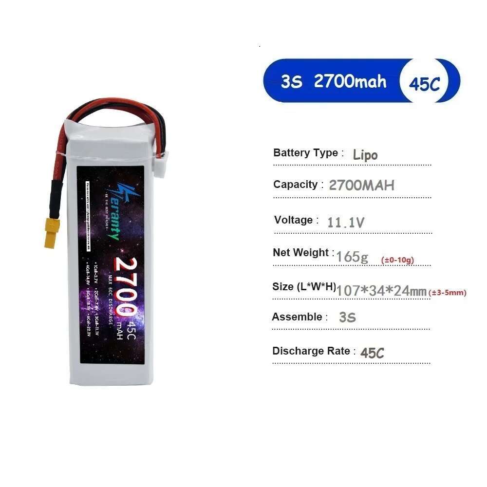 TERANTY 2700 MAH 45C 3S بطارية - مراجعة Drone Avion Rc وسعره